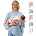 Momcozy Ultra-Light Nursing Cover for Breastfeeding, Soft Breathable Tencel Lyocell Fabric, Multi-Use Feeding Shawl, Newborn Essentials Must Haves(Blue)