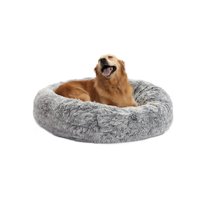 Nisrada Dog Bed for Large Dogs, 56 inch Calming Dogs Bed, Washable-Round Cozy Soft Pet Bed for Large Dogs with Slip-Resistant Bottom