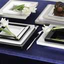 White Hard Plastic Elegant Disposable 9'' Inch Dinner Plates 2 Packs Of 10 Per Pack