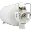Flame King YSN301HZL 30lb Steel Horizontal Propane Tank Cylinder for Fire Pit Tables, Patio Heaters, Barbeques, RVs, and Truck Campers, 30-Pound, White