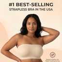 SHAPERMINT Strapless Bra, Wireless Non-Slip Bandeau, Convertible Straps, Molded Strapless Bras for Women S to Large Breasts (L)
