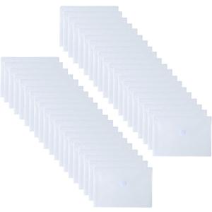 5.5 x 8.5 Clear Plastic Envelopes Cutting Dies Stencil Crafts Paper File Index Cards Holder 40 Pack Hook Loop Closure
