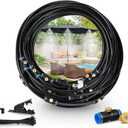 GEJRIO Mister System for Outside Patio, Outdoor Mister with 98FT Misting Hose, Patio Misters for Cooling with 39 Brass Mist Nozzles & an Adapter (3/4"), Misting Cooling System for Garden and Porch