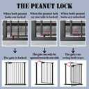 DEARBB Triple Lock Baby Gate for Stairs Doorways and House 31" to 86" Extra Wide Pressure Mounted Easy Walk Through Auto Close Safety Pet Gate Black 76.77-86.22"