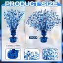 Crowye 3 Pieces Metallic Foil Spray Centerpiece Birthday Table Decoration Star Burst Centerpieces Graduation Table Decor for Birthday 2026 Party Holiday(Blue)