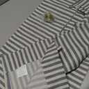 jinchan Linen Curtains for Living Room Blue on Beige Striped Curtains for Bedroom Ticking Stripe Pattern Light Filtering Cottage Core Rustic Grommet Window Treatment 2 Panels 84 inches Long