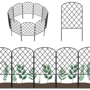 OUSHENG 25 Pack Decorative Garden Fence, Total 27ft(L) x 24in(H) Animal Barrier Border, Rustproof Metal Wire Section Edging Fencing Panel for Outdoor Patio Garden Yard, Arched