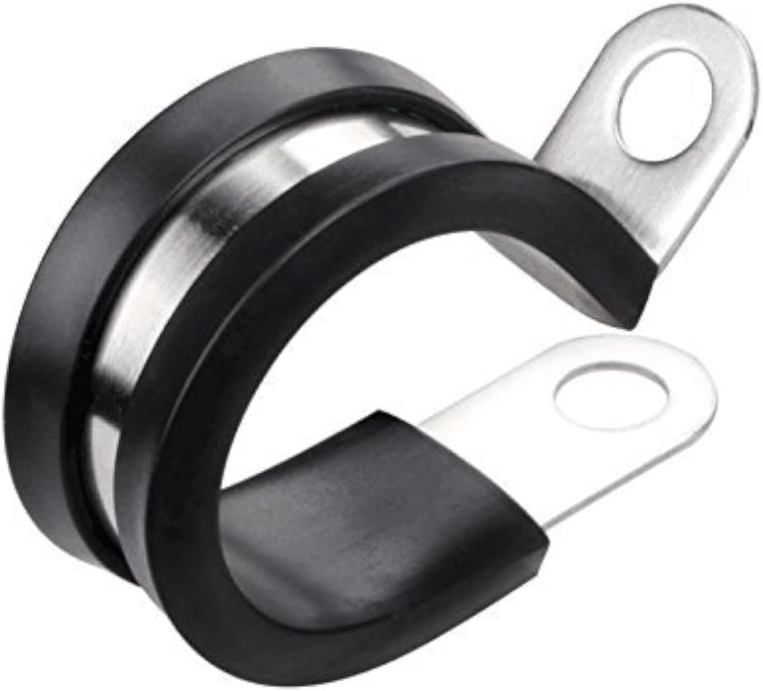 LOKMAN 20 Pack 1/2 Inch Stainless Steel Cable Clamp, Rubber Cushioned Insulated Clamp, Tube Holder for Tube, Pipe or Wire Cord Installation