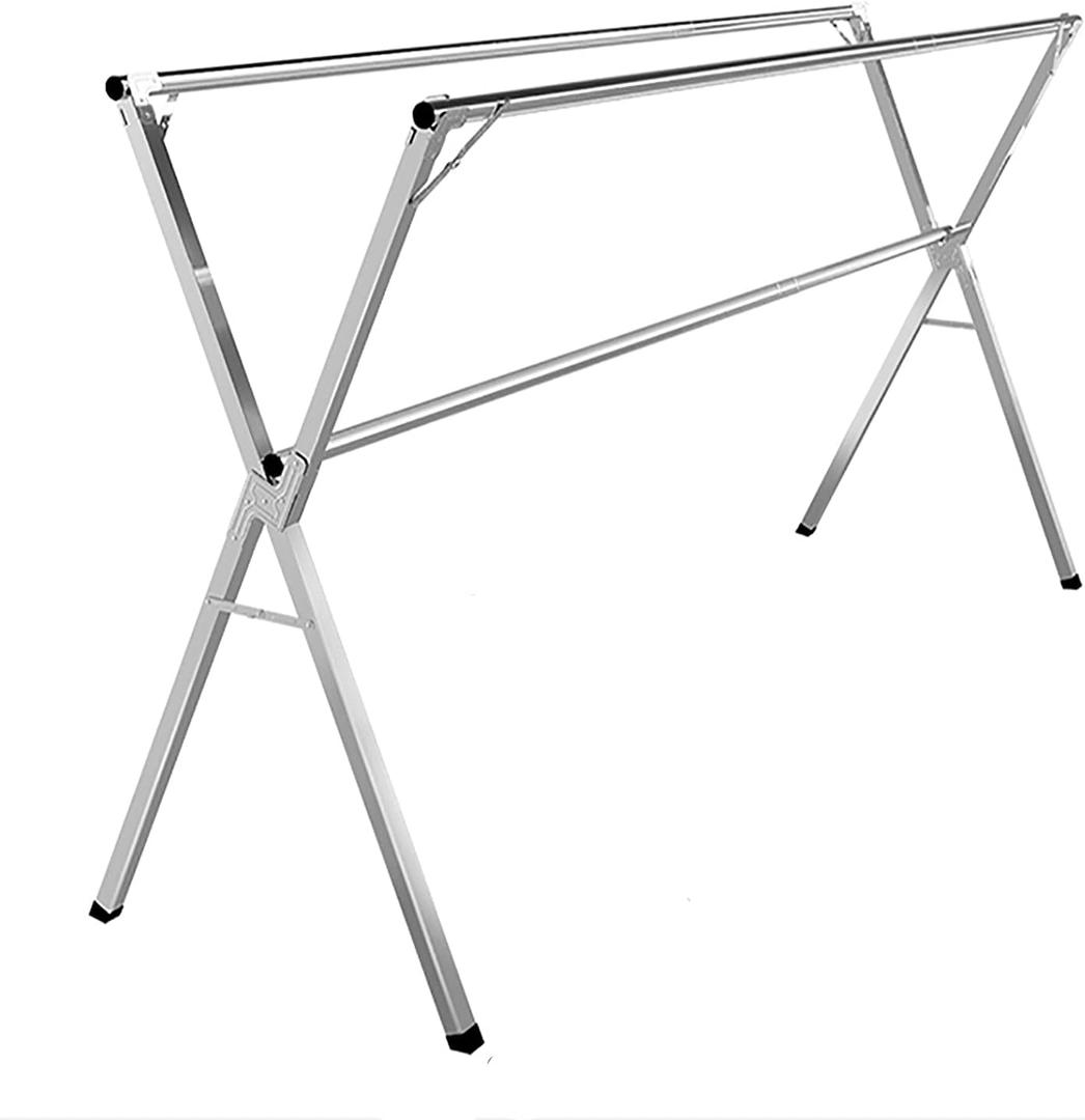 Clothes Airer/Stainless Steel Folding Floor Bedroom Balcony Indoor and Outdoor Telescopic Clothes Rod/Quilt Artifact (Size : 2.4m) (2m)