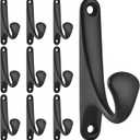 2 x DECLUTTR 10 Pack Coat Hooks, Heavy Duty Wall Hooks for Hanging Coats, Black Towel Hooks Wall Mounted for Key, Towel, Bags, Cup, Hat
