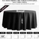 4 Pack Round Tablecloth 120 Inch Black Polyester Washable Fabric Table Covers for Party,Wedding,Dining Table Buffet Reception Banquet