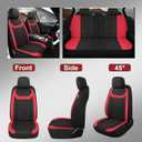 CAROMOP Breathable Car Seat Cover 2 Front Seats, 3D Air Mesh Cloth Seat Covers for Cars, Universal Fit Automotive Car Interior Covers for SUV Vans Sedans Trucks (Black/Red)