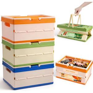 FRUSE 3 Pack Toy Storage Organizer, Large collapsible Toy Box with Lid and Handle,Toy Storage Organizer Boxes Bins for Kids, Boys, Girls, Nursery,Playroom,Bedrooms,Living Rooms, 13.5"x9.6"x21.6"