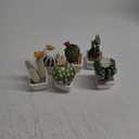 Mini Artificial Cactus Plants in Ceramic Pots 6 Pcs Potted Faux Succulents in Pots Fake Potted Plants Cactus Decor Small Artificial Plant for Home Decor Indoor Office Desk Tabletop Shelf (White)
