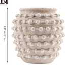 DN DECONATION Beige Rustic Farmhouse Vase, 8.2 Inch Textured Boho Vase for Home Decor, Cement Decorative Flower Vases with Rope Knots for Living Room, Table Centerpiece, Shelf, Mantel Decoration
