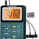 Paeiope Portable Radio AM FM, Rechargeable Pocket Speaker with Best Reception Digital Tuning, MP3, Stereo Earphone, Large LCD Screen, TF Card Socket, Transistor Radio for Jogging/Gym/Camping…