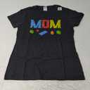 Mom Master Builder Building Bricks Blocks Family Set Parents T-Shirt (Small, Black)