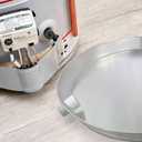 Everflow AWHP24 Aluminum Water Heater Drain Pan with 1 in. - 1-1/2 in. PVC Fitting, 24 in. Diameter Chrome