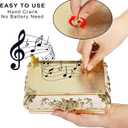 ELLDOO Vintage Music Box, Beige Metal Musical Jewelry Box Keepsake Box, Small Trinket Jewelry Storage Box Gift for Girl Women (Tune: You are My Sunshine), Large