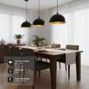 3 Pack Black Pendant Lights Kitchen Island 11.8" Modern Dome Pendant Light Fixtures Farmhouse Hanging Ceiling Light Fixture for Dining Room Foyer Hallway Bar Cafe Sink