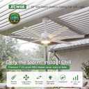 56 Inch Wet Rated Outdoor Ceiling Fan with Lights for Patios, White
