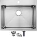 18x18 Inch Drop In Bar Sink, 18 Inch Small Kitchen Sink, Topmount Stainless Steel Small Kitchen Bar Sinks for Laundry Wet Bar Prep RV Office Outdoor Yard