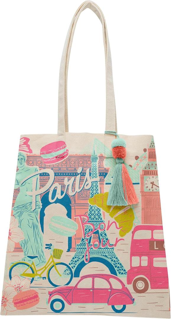 Karma, Canvas Tote Bag for Women, Canvas Beach Bag, Reusable Shopping Bags, Shoulder Bag Reusable Grocery Bags