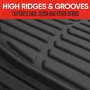 Motor Trend FlexTough Floor Mats for Cars, Black Deep Dish All-Weather Car Mats, Waterproof Trim-to Fit Automotive Floor Mats for Cars Trucks SUV, Universal Floor Liner Car Accessories