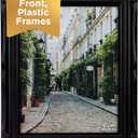 Kiera Grace Georgia Picture Frame, Holds an 8" x 10" Photo, 9.75" x 11.75" Large Plastic Picture Frame for Wall Hanging and Photo Display, Black