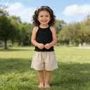 ROMPERINBOX Toddler Tank Tops Girls 3 Pack Ribbed Knit Multipacks Halter Top Camisoles Undershirt (Black/White/Hot Pink,7Y)