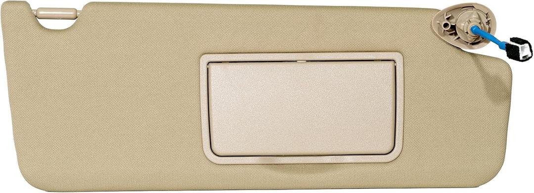Right Passenger Side Sun Visor Compatible with Honda Pilot 2017-2021, Ridgeline 2018-2020, Sunvisor with Mirror & Vanity Light, Replace PN. 83230-TG7-A12ZA, Beige Passenger Right Side SunVisor