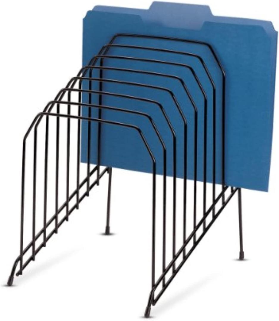 Officemate Large Incline 8 Compartment Wire Caddy, Black, 8.5 x 10.375 x 12.625 Inches