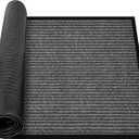 MYFAMIREA Commercial Floor Mat 2' x 3' Extra Large Front Door Industrial Rug Heavy Duty Brush Step Entrance Mat Weather Utility Rug with Non Slip Rubber Backing Low Profile for Entryway, Charcoal Grey