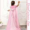 Jecery 4 Pieces Princess Cape Cloaks Kids Fairy Tulle Cape Princess Costume for Girls Cosplay Birthday Party Dressing Up