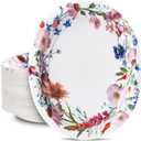 30PCS Floral Oval Paper Plates Party Supplies 10"12" Large Oval Dinner Plates Floral Party Plates Bulk for Holiday Bridal Shower Wedding Tea Party Supplies