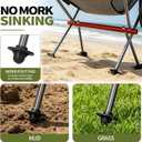 SHALLWE Camping Chairs, All Aluminum Frame Portable Folding Camp Chair for Adults, Heavy Duty High Back Collapsible with Built-in Pillow, Side Pocket, Carry Bag for Backpacking, Hiking, Beach