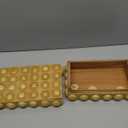 Creative Co-Op Handmade Marbled Resin Bobbin Box, Cream