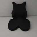 Seat Cushion & Lumbar Support Pillow: Memory Foam Chair Pad Back Cushion for Office Chair Car Seat Wheelchair Travel, Reduce Tailbone Pressure and Improve Comfort, Orthopedic Sciatica Hip Pain Relief