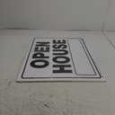 Hillman 840062 Open House Sign with Space for Fill In includes H-Wire Frame Mounting Bracket, White and Black Corrugated Heavy Duty Plastic, 20x24 Inches 1-Sign