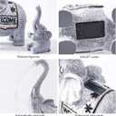 RM ROOMERS Elephant Garden Decor, 2 PCS Elephant Sculptures for Outdoor Resin Solar Elephant Statues Watering, Elephant Decor for Yard, Animal Statues for Patio, Birthday Gifts for Women (Grey and Black)