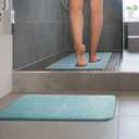 2 x Moss & Stone 2 Pcs Bath Mat Set Light Blue, Soft and Comfortable Bathroom Rug + Shower Mat Non Slip, Bathtub Mat with Suction Cups, Water Absorbent.