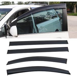 4pcs JDM Smoke Tint Window Visors Compatible with 2011-2020 Toyota Sienna Outside Mount Tape On/Clip On Style PVC Sun/Rain Guard Vent