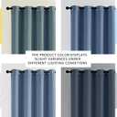 NICETOWN Stone Blue Blackout Curtains for Living Room 84 inches Long - Thermal Insulated Grommet Room Darkening Window Treatments Sound Reducing Drapes for Bedroom, 2 Panels, W52 x L84