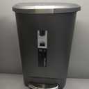 simplehuman 50 Liter / 13 Gallon Semi-Round Kitchen Step Trash Can with Secure Slide Lock, Grey Plastic (Gray)