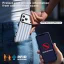 for iPhone 17 Pro Wallet Case with Card Holder, Military-Grade Drop Protection, Flip PU Leather Built, Double Magnetic Clasp Durable Shockproof for iP17 Pro 6.3Inch Cover-Stripes Blue White