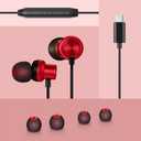 PALOVUE USB Type C Headphones Magnetic in Ear Earphones Earbuds with Mic and Volume Control Compatible with Google Pixel Samsung Oneplus Huawei Sony MacBook Red