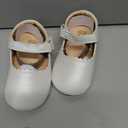 Meckior Infant Baby Girl Sandals Soft Non-Slip Rubber Sole Handmade Princess Wedding Dress Shoes Toddler First Walkers (White, 12-18M)