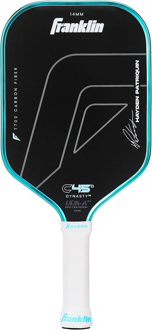 Franklin Sports PRO Pickleball Paddles  C45 Carbon Fiber Series - Official USAP + UPA Approved  Pro Player Design (14 mm, Hayden Patriquin | Laguna)