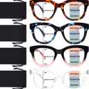 Progressive Multifocus Reading Glasses for Women Men Blue Light Blocking Computer No Line Multifocal Readers