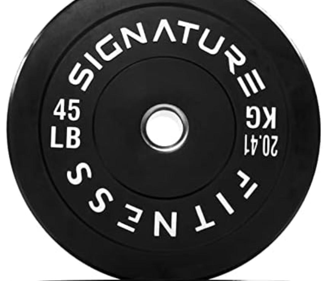 Fitvids 2" Olympic Bumper Plate Weight Plate with Steel Hub, 45LB,